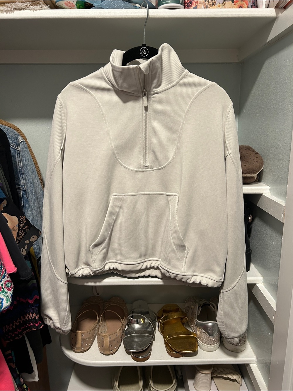 Lululemon Softstreme Quarter Zip Ivory Sweatshirt